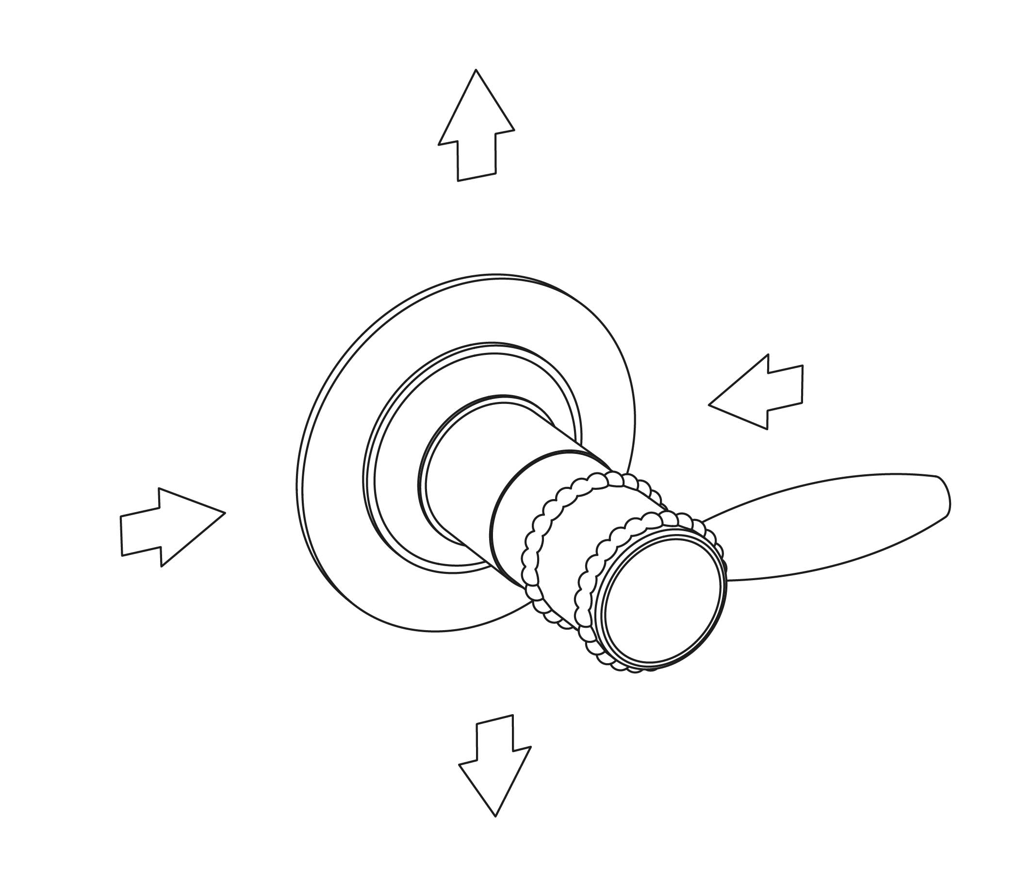 C66-244 Wall mounted 4-way diverter