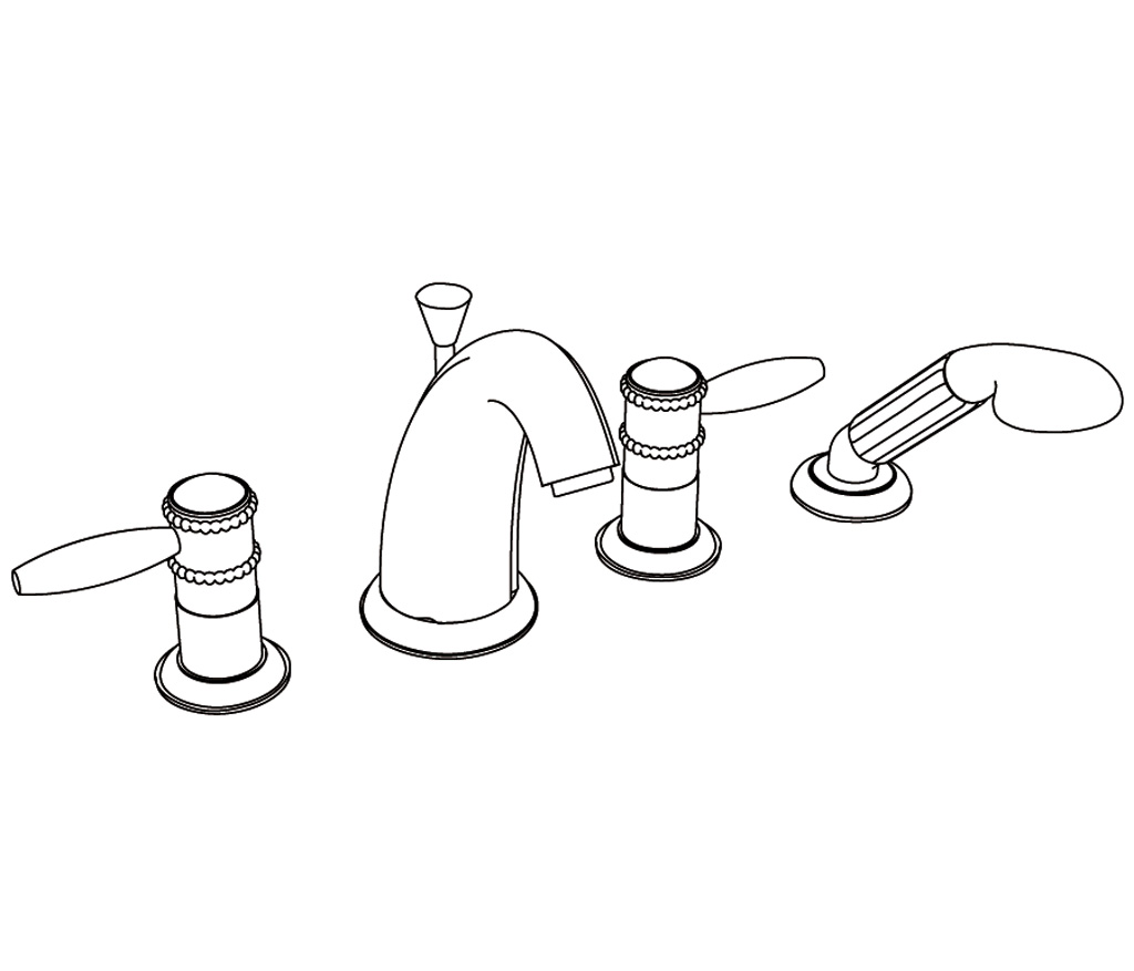 C66-3304 Rim mounted 4-hole mixer