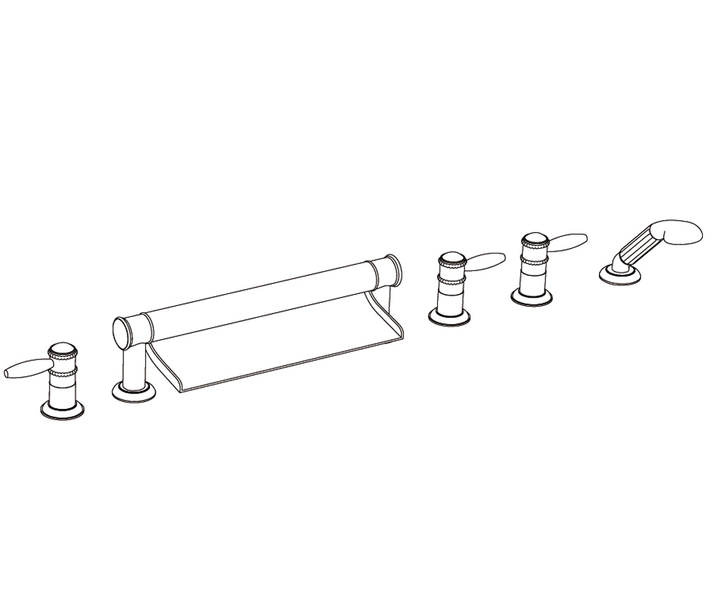 C66-3307 Rim mounted 6-hole mixer