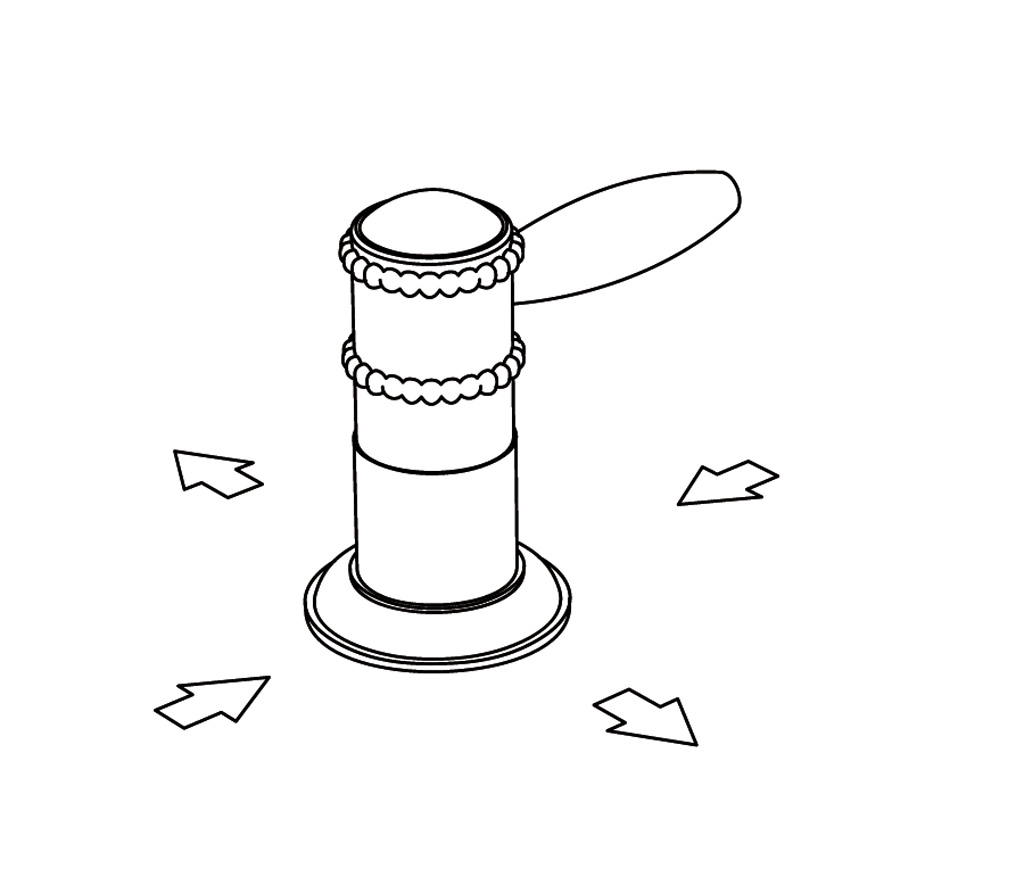 C66-334 Rim mounted 4-way diverter