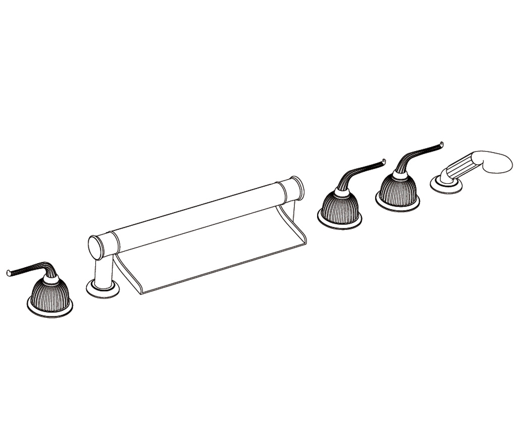 C67-3307 Rim mounted 6-hole mixer