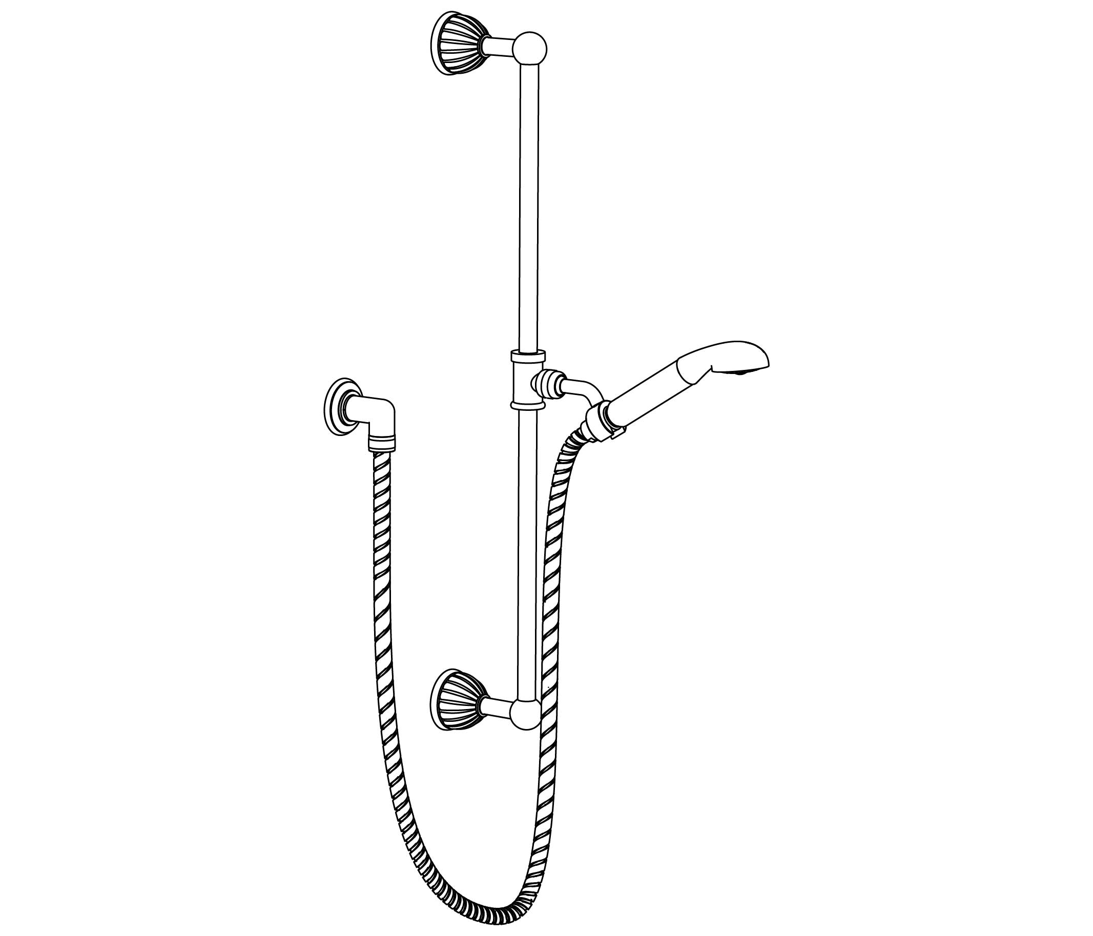 C71-2211 Wall shower set on sliding bar