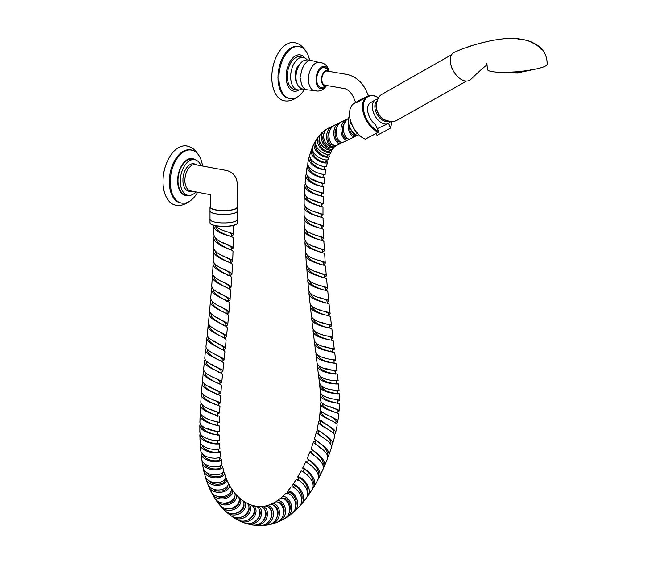 C71-2212 Wall shower set on fixed hook