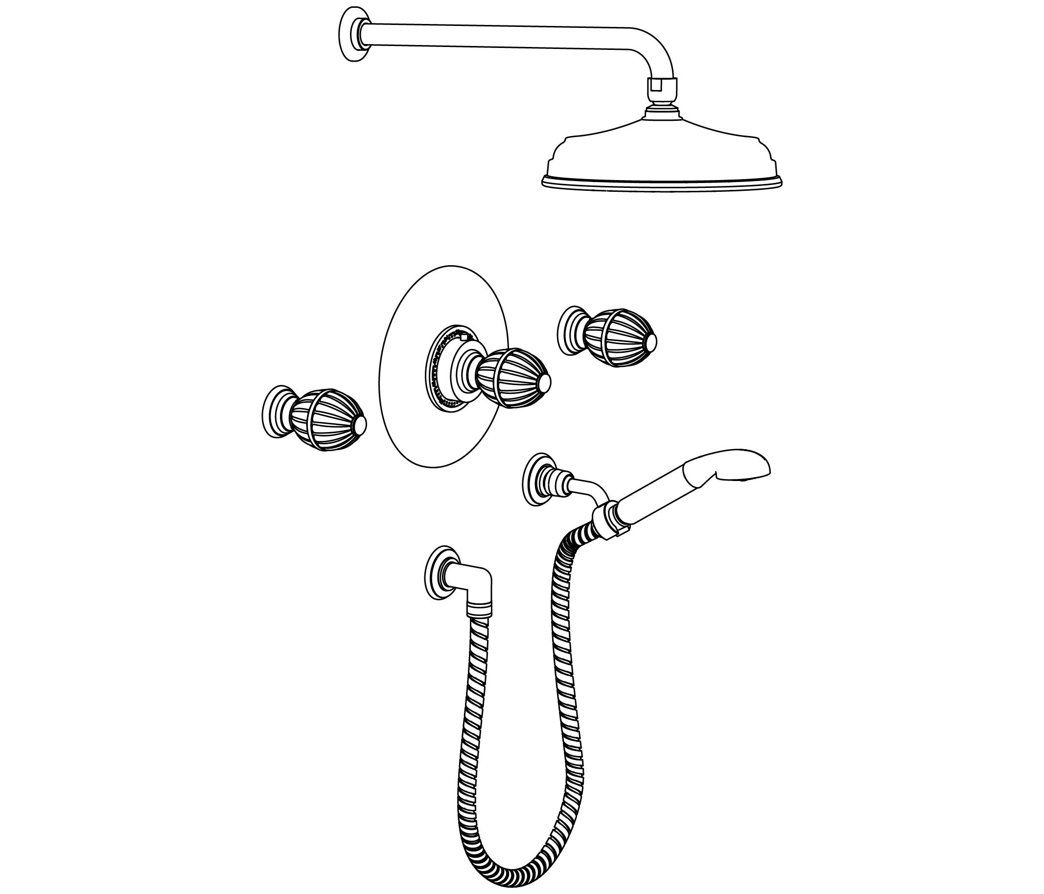 C71-2308T1 Thermostatic shower mixer package