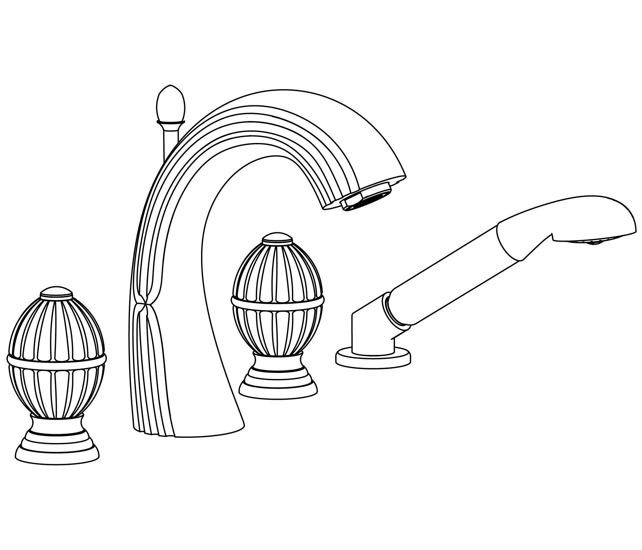 C71-3304 Rim mounted 4-hole mixer