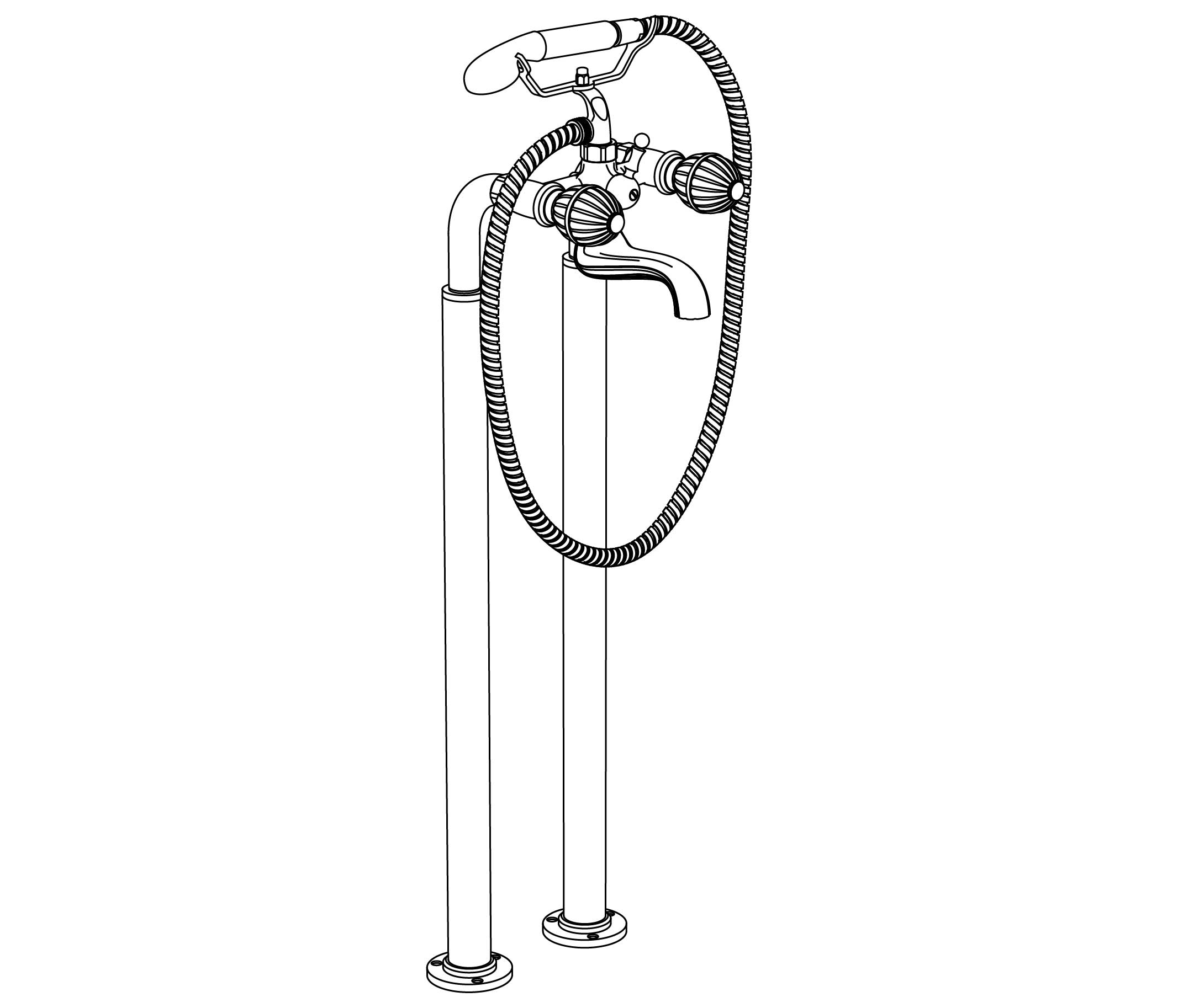 C71-3309 Floor mounted bath and shower mixer