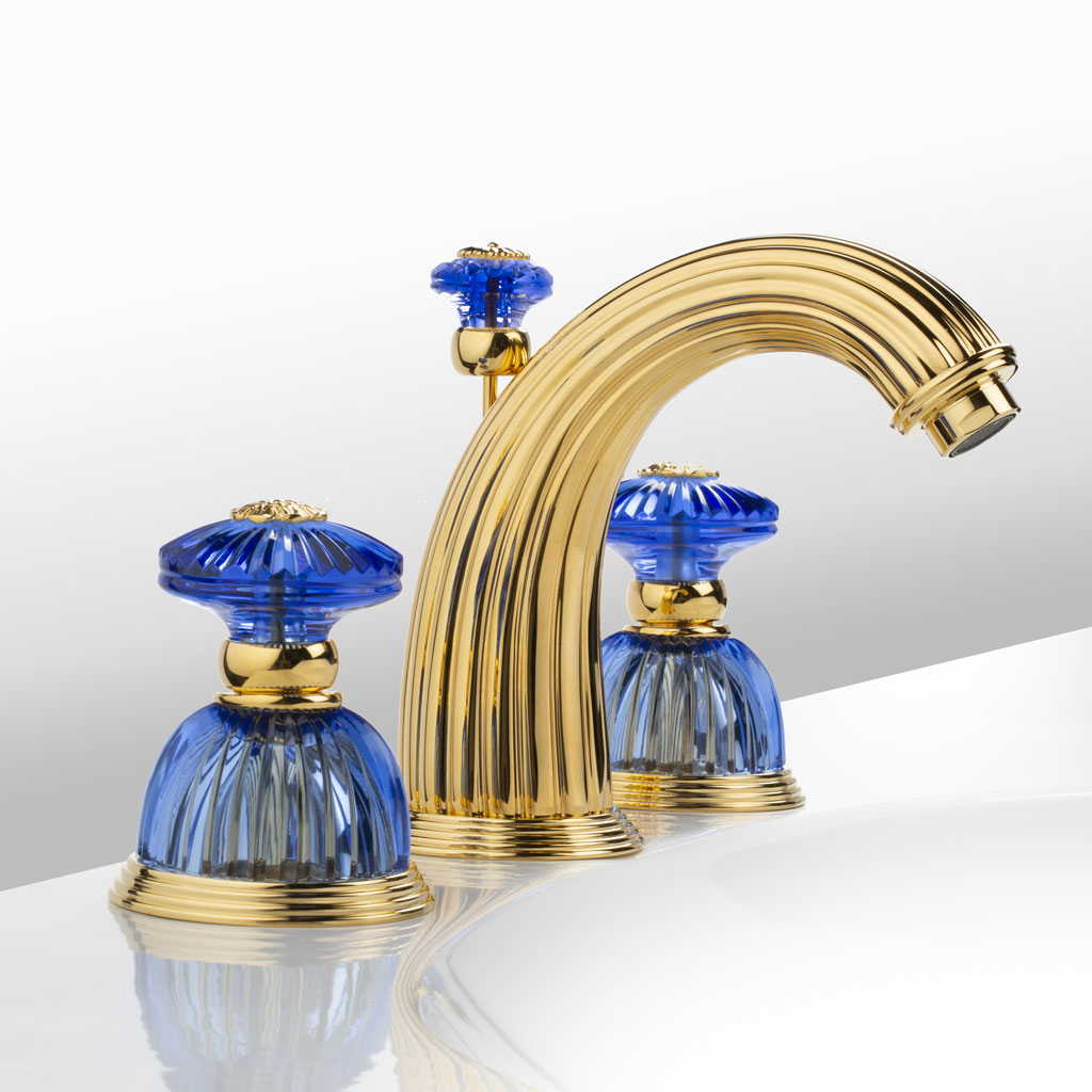 C51 dôme cannelé cristal bleu