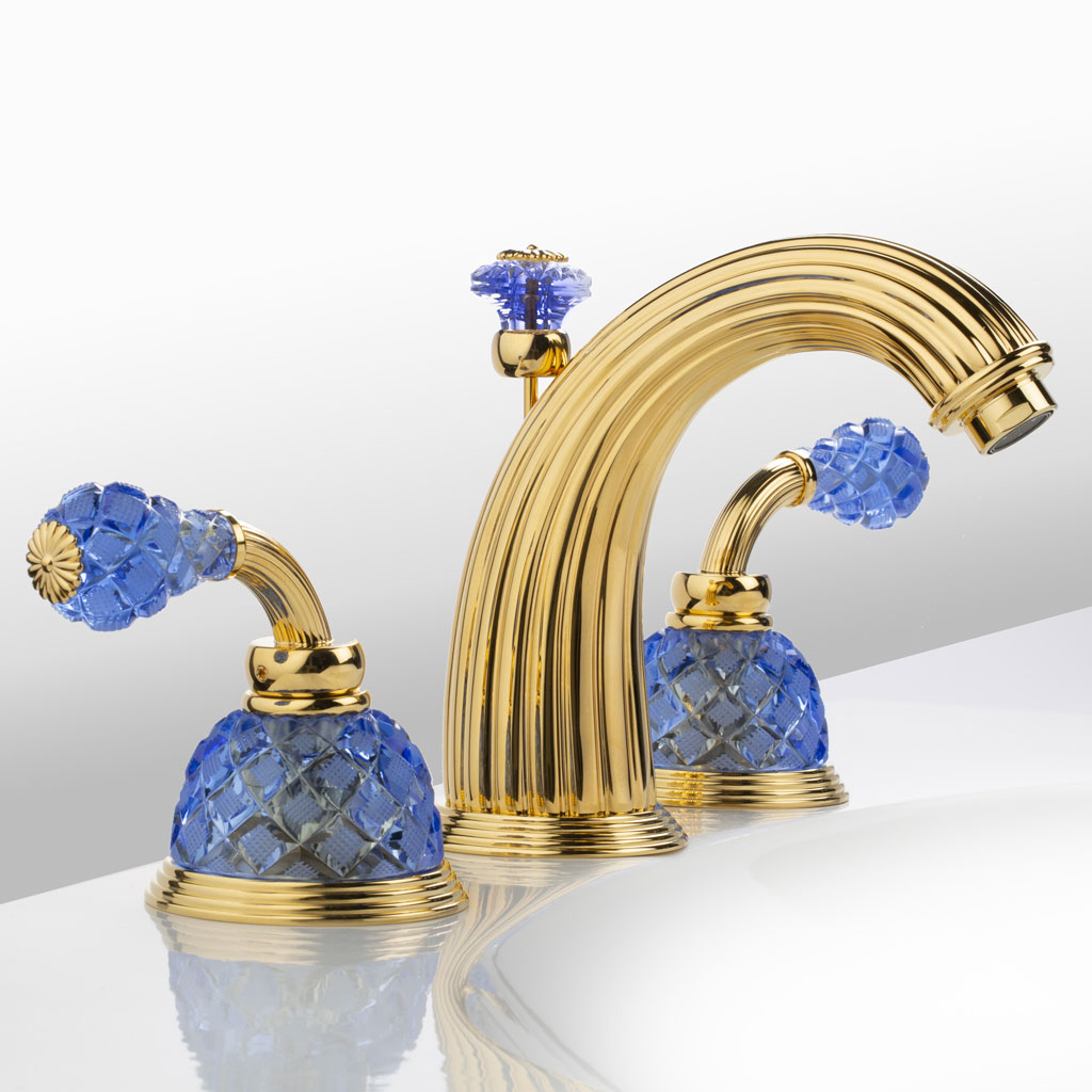 C63 dôme à manettes losange cristal bleu