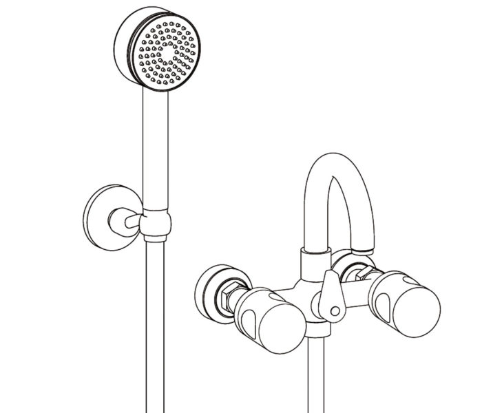 3201 Wall mounted bath and shower mixer