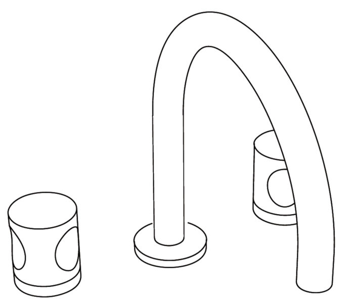 3301 Rim mounted 3-hole mixer