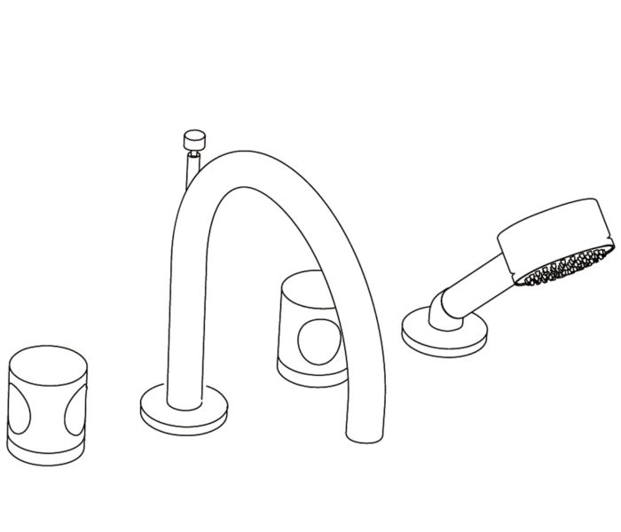 3304 Rim mounted 4-hole mixer