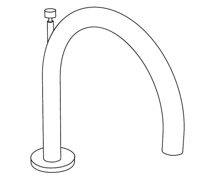 3S1D Rim mounted bath spout