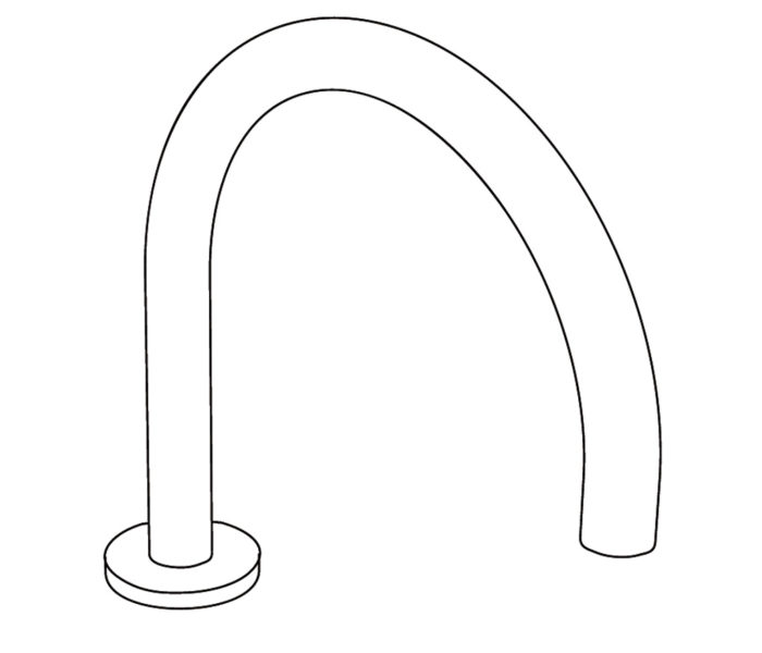 3S1L Rim mounted bath spout